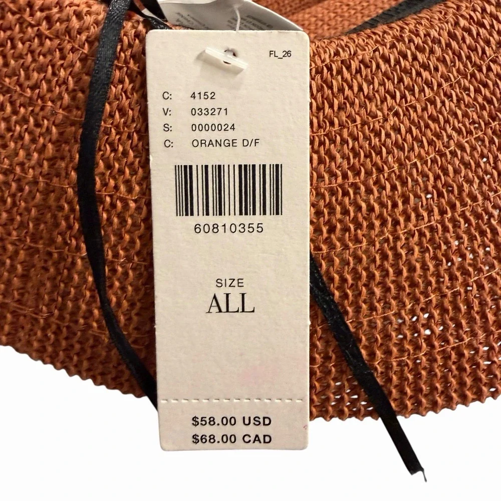 Anthropologie Cali Dream Rust Boho Wide Brim‎ Fedora Hat Beaded Band One Size